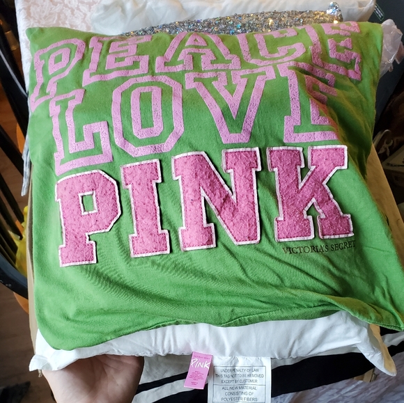 Green PINK pillow with PINK brand pillow - Picture 2 of 6